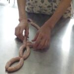 手作りウインナーカット工程（トリミング済）