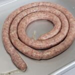 手作りウインナー腸詰め後